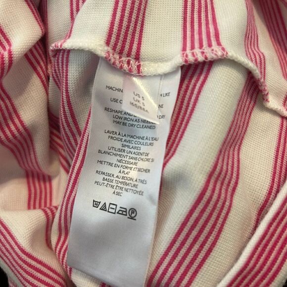 Maeve by ANTHROPOLOGIE pink white striped shirt tee top women’s small - Picture 3 of 7